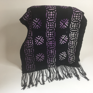 Pagne Bogolan tissé main, noir et blanc, artisanal d’Afrique de l’Ouest, Mon Faso Dan Fani