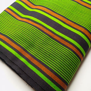 Pagne Foupoko tissé main, noir et vert, tissé au Burkina Faso, Mon Faso Dan Fani