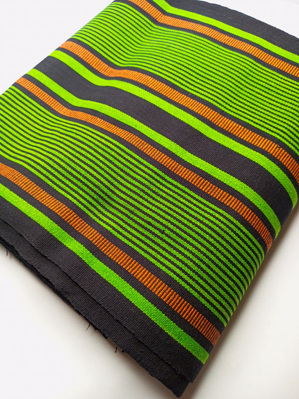 Pagne Foupoko tissé main, noir et vert, tissé au Burkina Faso, Mon Faso Dan Fani