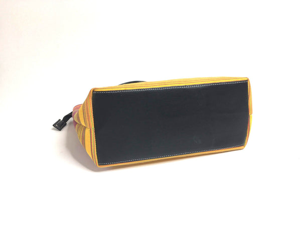 Pagne  tissé main, noir et orange, tissé au Burkina Faso, Mon Faso Dan Fani