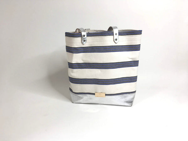 Pagne  tissé main, bleu indigo et ivoire, tissé au Burkina Faso, Mon Faso Dan Fani