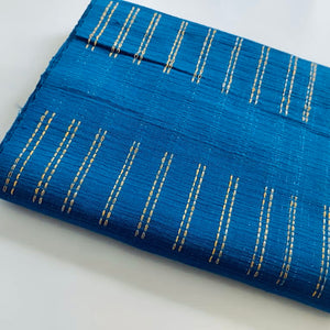 Pagne Foupoko tissé main, bleu indigo et ivoire, tissé au Burkina Faso, Mon Faso Dan Fani