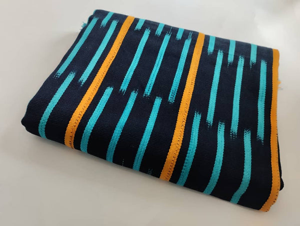 Pagne Baoulé tissé main, bleu indigo et ivoire, tissé en Côte d’Ivoire, Mon Faso Dan Fani