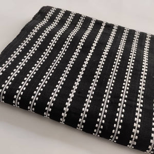 Pagne Foupoko tissé main, noir et blanc, tissé au Burkina Faso, Mon Faso Dan Fani