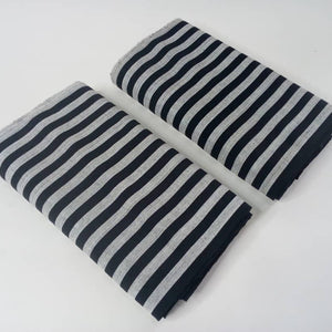 Pagne Foupoko tissé main, blanc et bleu, tissé au Burkina Faso, Mon Faso Dan Fani