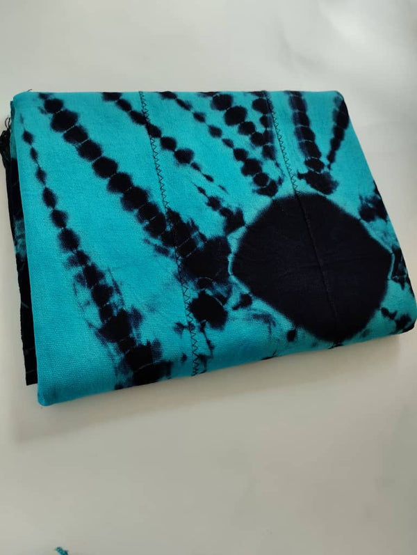 Pagne Baoulé tissé main, bleu indigo et ivoire, tissé en Côte d’Ivoire, Mon Faso Dan Fani