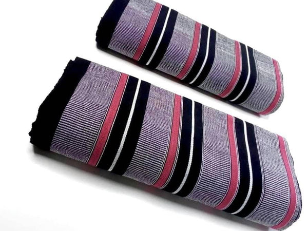 Pagne Foupoko tissé main, noir et blanc, tissé au Burkina Faso, Mon Faso Dan Fani