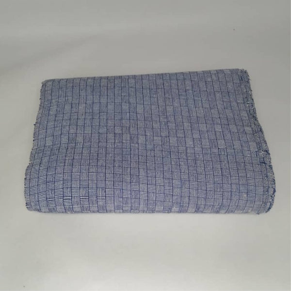 Pagne Royal tissé main, bleu indigo et ivoire, tissé au Burkina Faso, Mon Faso Dan Fani