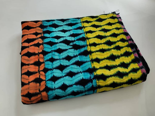 Pagne Baoulé tissé main, bleu indigo et ivoire, tissé en Côte d’Ivoire, Mon Faso Dan Fani