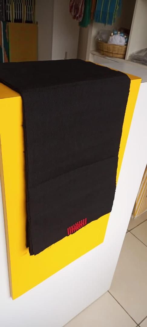 Pagne Foupoko tissé main, bleu indigo et ivoire, tissé au Burkina Faso, Mon Faso Dan Fani