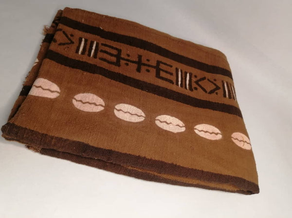 Pagne Bogolan tissé main, noir et blanc, artisanal d’Afrique de l’Ouest, Mon Faso Dan Fani