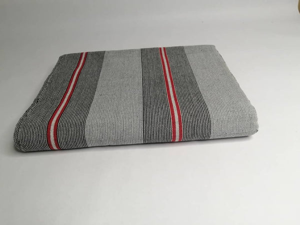 Pagne Foupoko tissé main, noir et blanc, tissé au Burkina Faso, Mon Faso Dan Fani