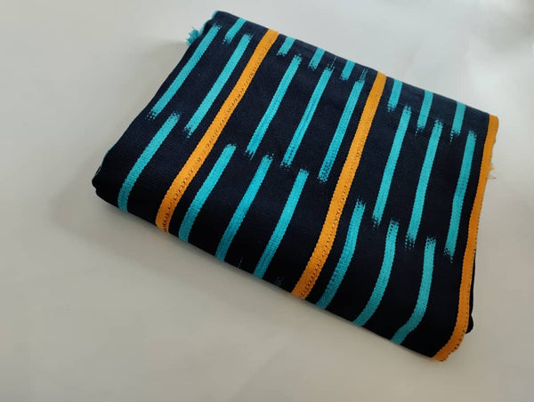 Pagne Baoulé tissé main, bleu indigo et ivoire, tissé en Côte d’Ivoire, Mon Faso Dan Fani