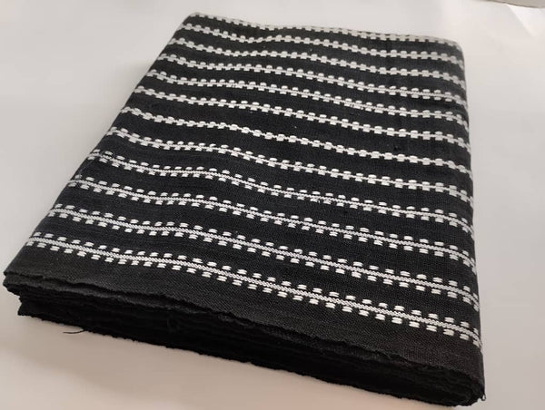 Pagne Foupoko tissé main, noir et blanc, tissé au Burkina Faso, Mon Faso Dan Fani
