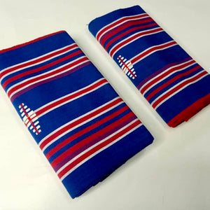 Pagne Foupoko tissé main, blanc et violet, tissé au Burkina Faso, Mon Faso Dan Fani