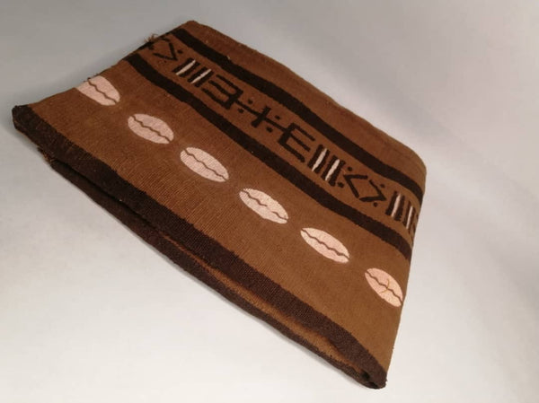 Pagne Bogolan tissé main, noir et blanc, artisanal d’Afrique de l’Ouest, Mon Faso Dan Fani