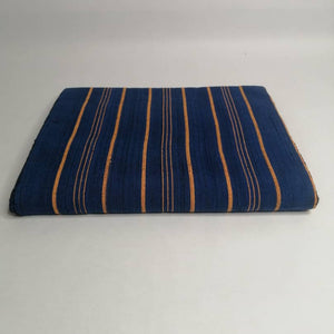 Pagne Foupoko tissé main, bleu indigo et ivoire, tissé au Burkina Faso, Mon Faso Dan Fani