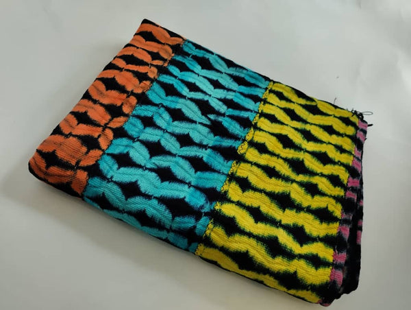 Pagne Baoulé tissé main, bleu indigo et ivoire, tissé en Côte d’Ivoire, Mon Faso Dan Fani