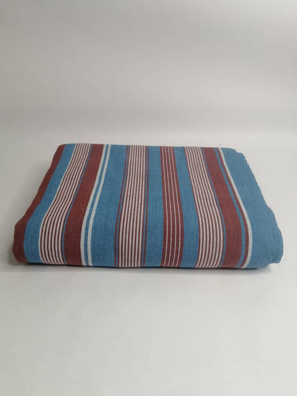 Pagne Foupoko tissé main, bleu indigo et ivoire, tissé au Burkina Faso, Mon Faso Dan Fani