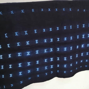 Pagne  tissé main, blanc et bleu, tissé au Burkina Faso, Mon Faso Dan Fani