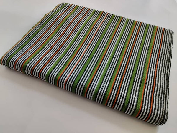 Pagne Foupoko tissé main, bleu indigo et ivoire, tissé au Burkina Faso, Mon Faso Dan Fani