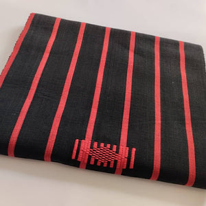 Pagne Foupoko tissé main, bleu indigo et ivoire, tissé au Burkina Faso, Mon Faso Dan Fani