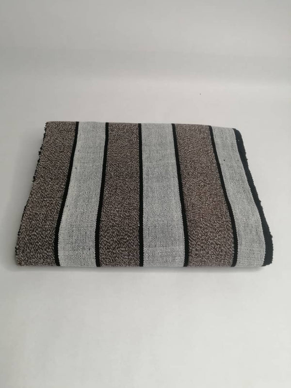 Pagne Foupoko tissé main, bleu indigo et ivoire, tissé au Burkina Faso, Mon Faso Dan Fani