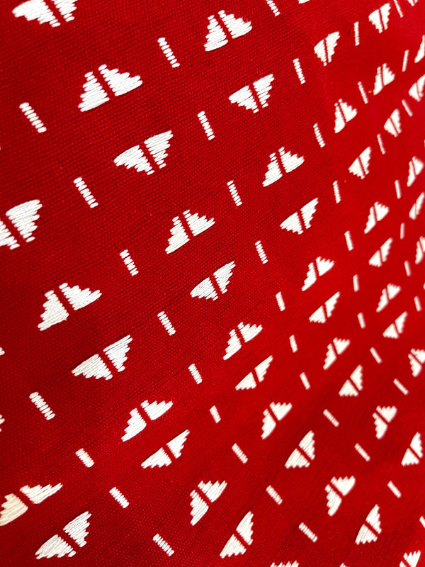 Pagne Noblesse tissé main, blanc et rouge, tissé au Burkina Faso, Mon Faso Dan Fani