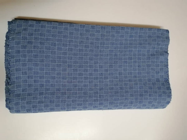 Pagne Royal tissé main, blanc et bleu, tissé au Burkina Faso, Mon Faso Dan Fani